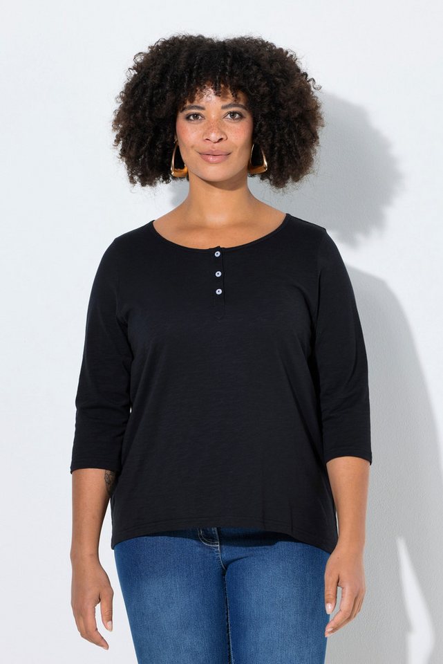 Angel of Style T-Shirt T-Shirt A-Linie Henley Knopfleiste 3/4-Ärmel von Angel of Style