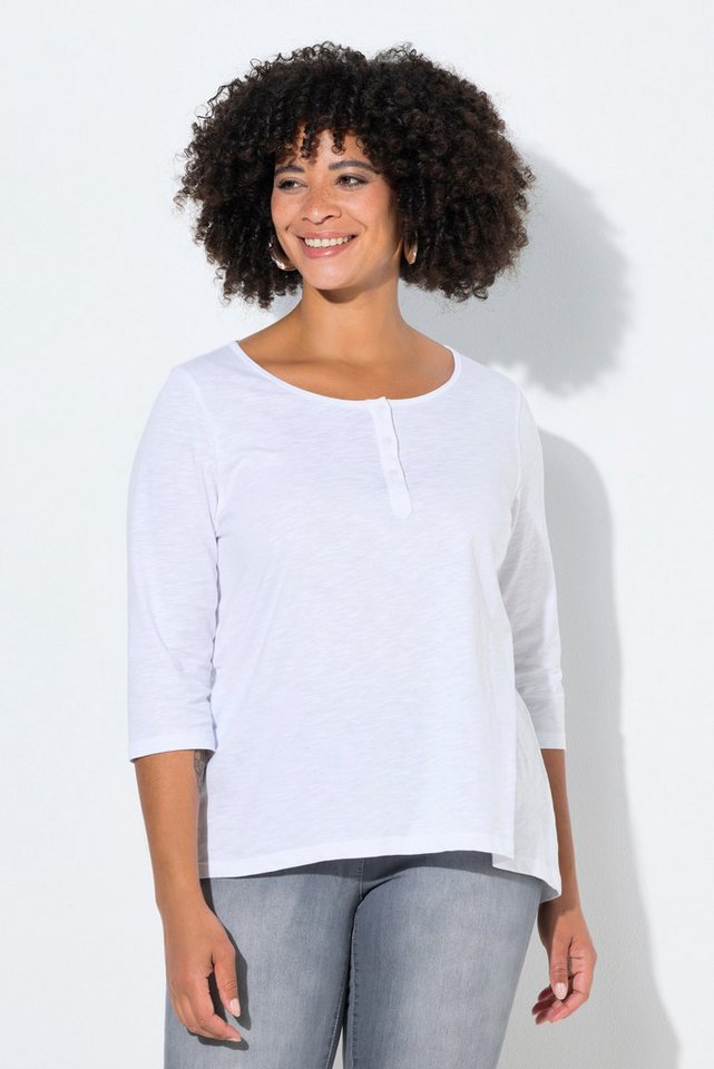 Angel of Style T-Shirt T-Shirt A-Linie Henley Knopfleiste 3/4-Ärmel von Angel of Style