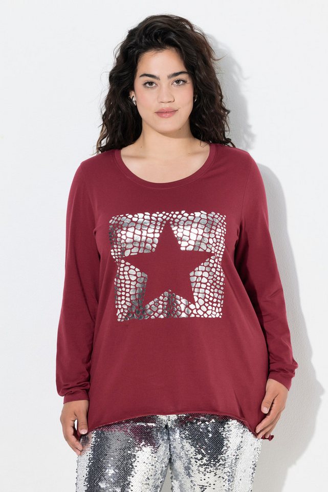 Angel of Style T-Shirt T-Shirt A-Linie Metallic-Stern Langarm von Angel of Style