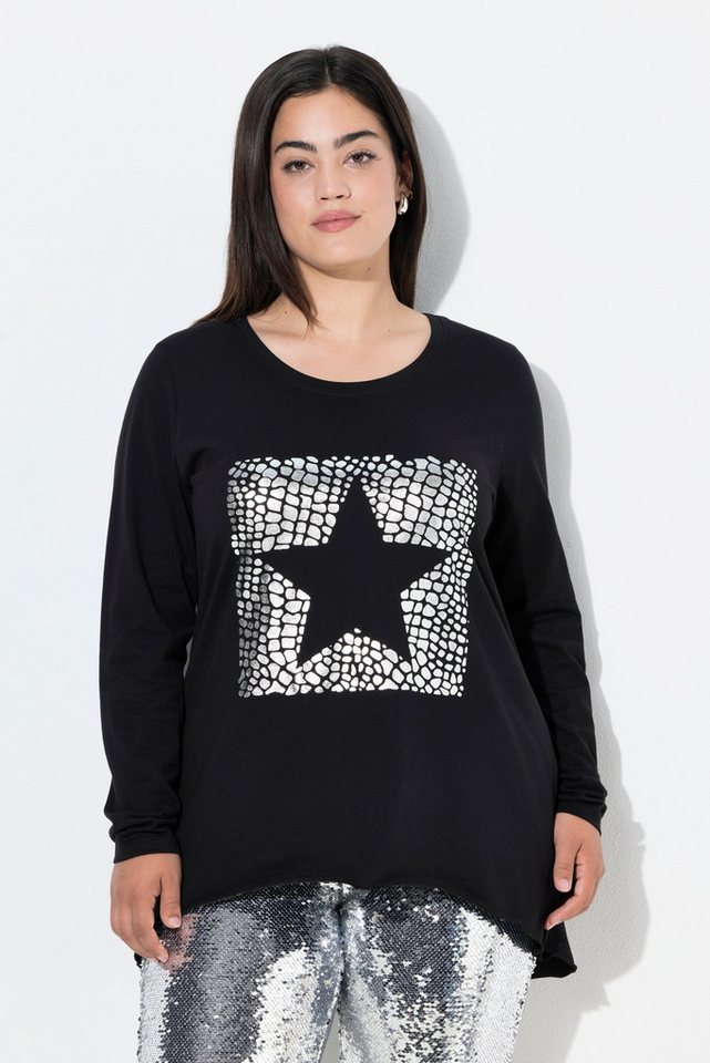 Angel of Style T-Shirt T-Shirt A-Linie Metallic-Stern Langarm von Angel of Style