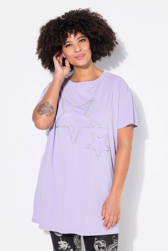 Angel of Style T-Shirt T-Shirt Boxy Fit Sterne auf Mesh von Angel of Style