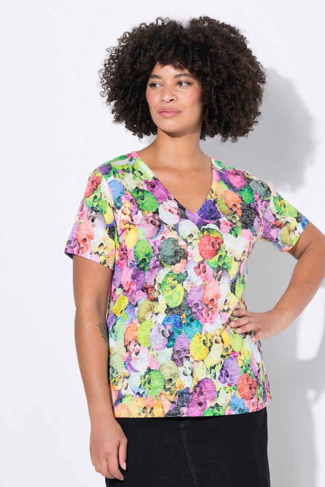 Angel of Style T-Shirt T-Shirt Totenkopf-Muster Halbarm von Angel of Style