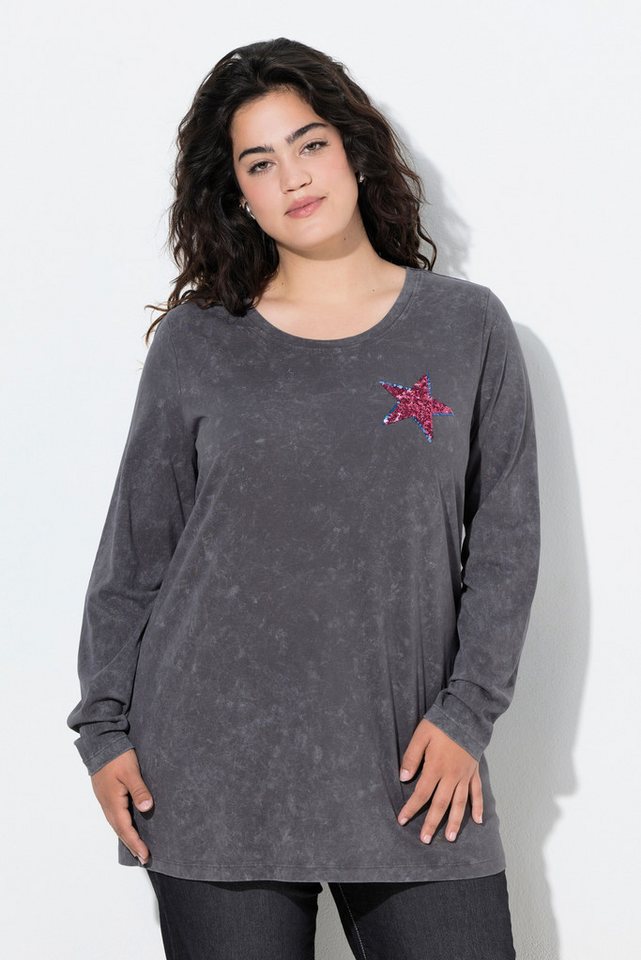 Angel of Style T-Shirt T-Shirt bequeme Passform Pailletten-Stern von Angel of Style