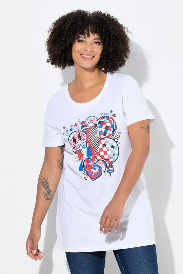 Angel of Style T-Shirt T-Shirt längere Passform Smiley-Motiv Angel of Style T-Shirt T-Shirt längere Passform Smiley-Motiv von Angel of Style