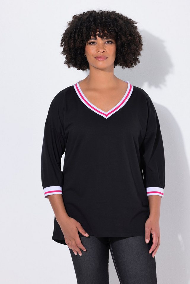 Angel of Style T-Shirt T-Shirt oversized Streifenbündchen 3/4-Ärmel von Angel of Style