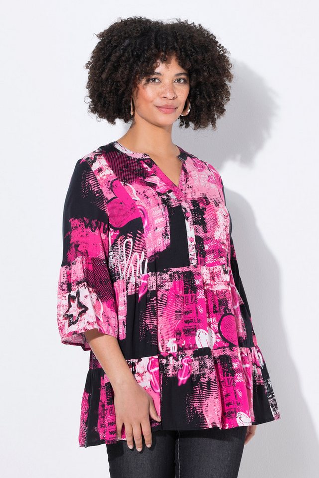Angel of Style Tunika Bluse grafisches Muster Volants von Angel of Style
