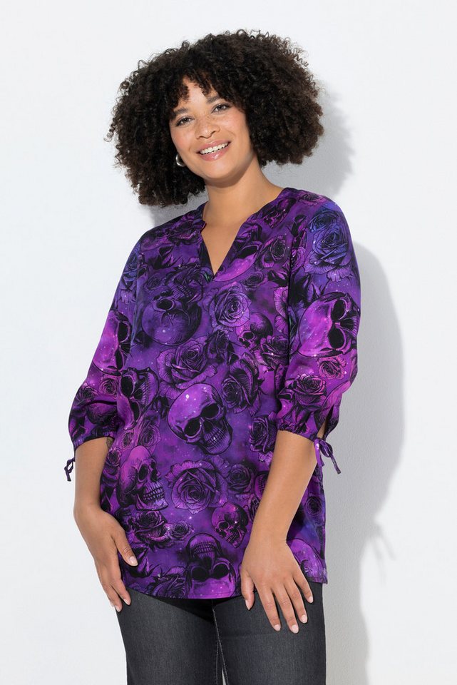 Angel of Style Tunika Tunika A-Linie Totenkopf-Muster 3/4-Ärmel von Angel of Style