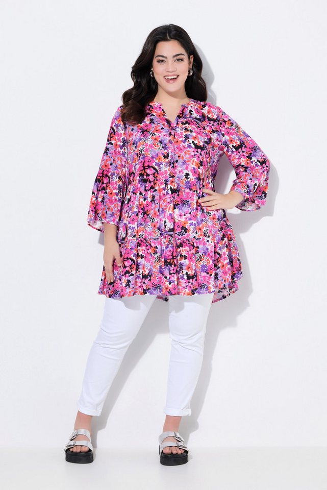 Angel of Style Tunika Tunika-Bluse Ausschnitt mit Knopfleiste 3/4-Ärmel von Angel of Style