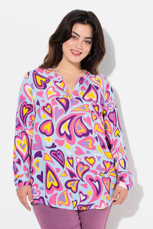 Angel of Style Tunika Tunika Herzmuster Tunika-Ausschnitt Langarm von Angel of Style
