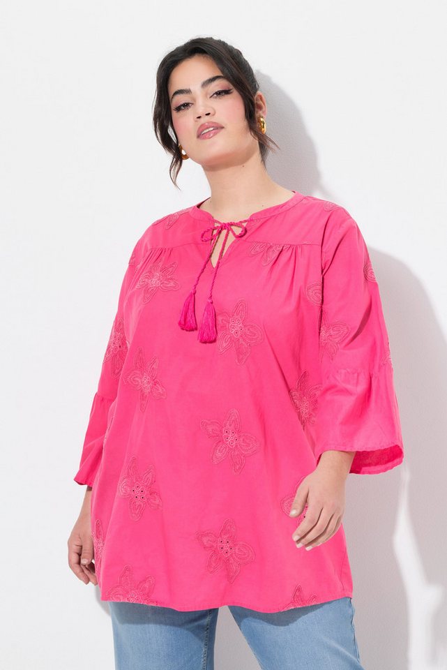 Angel of Style Tunika Tunika Stickerei Tunika-Ausschnitt 3/4-Volantärmel von Angel of Style