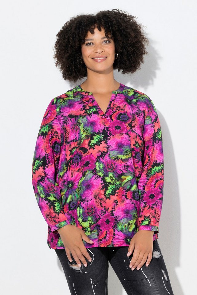 Angel of Style Tunika Tunika farbiges Batik-Muster Langarm von Angel of Style