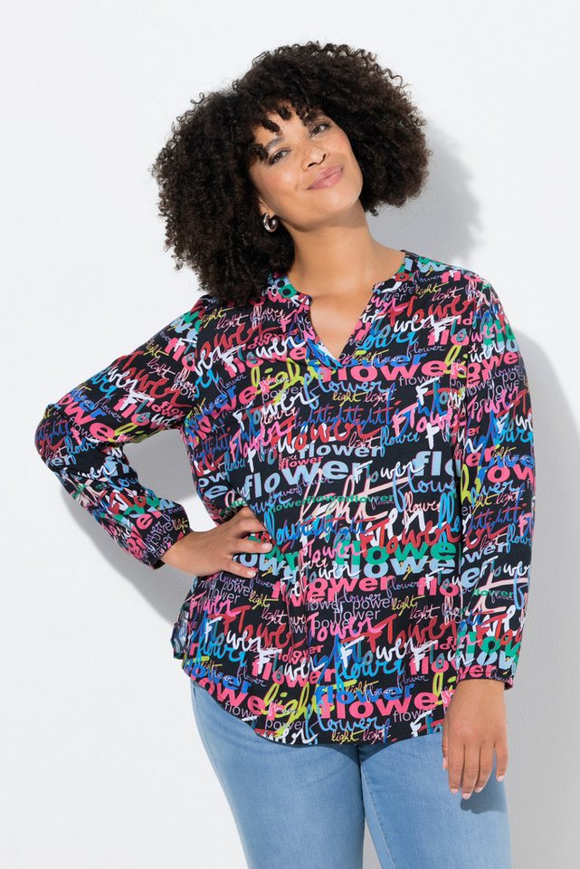 Angel of Style Tunika Tunika farbiges Wording-Muster von Angel of Style