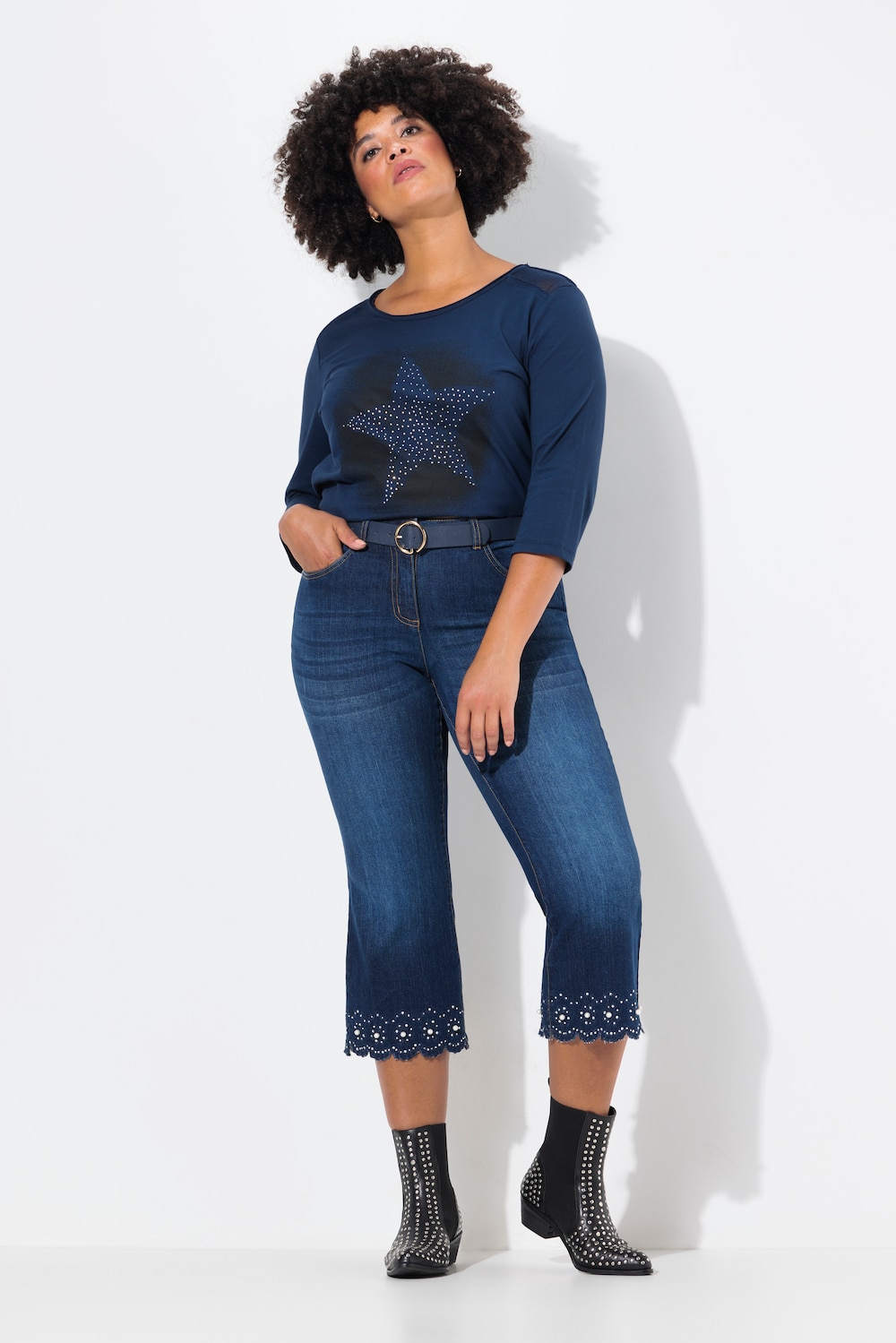 Große Größen 7/8-Jeans, Damen, blau, Größe: 44, Baumwolle, Angel of Style von Angel of Style