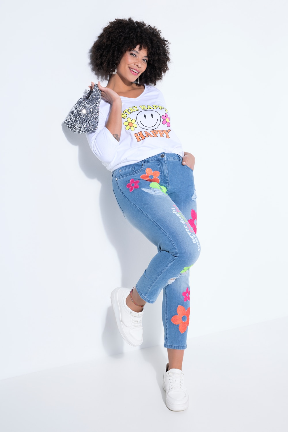 Große Größen 7/8-Jeans, Damen, blau, Größe: 48, Baumwolle/Polyester, Angel of Style von Angel of Style