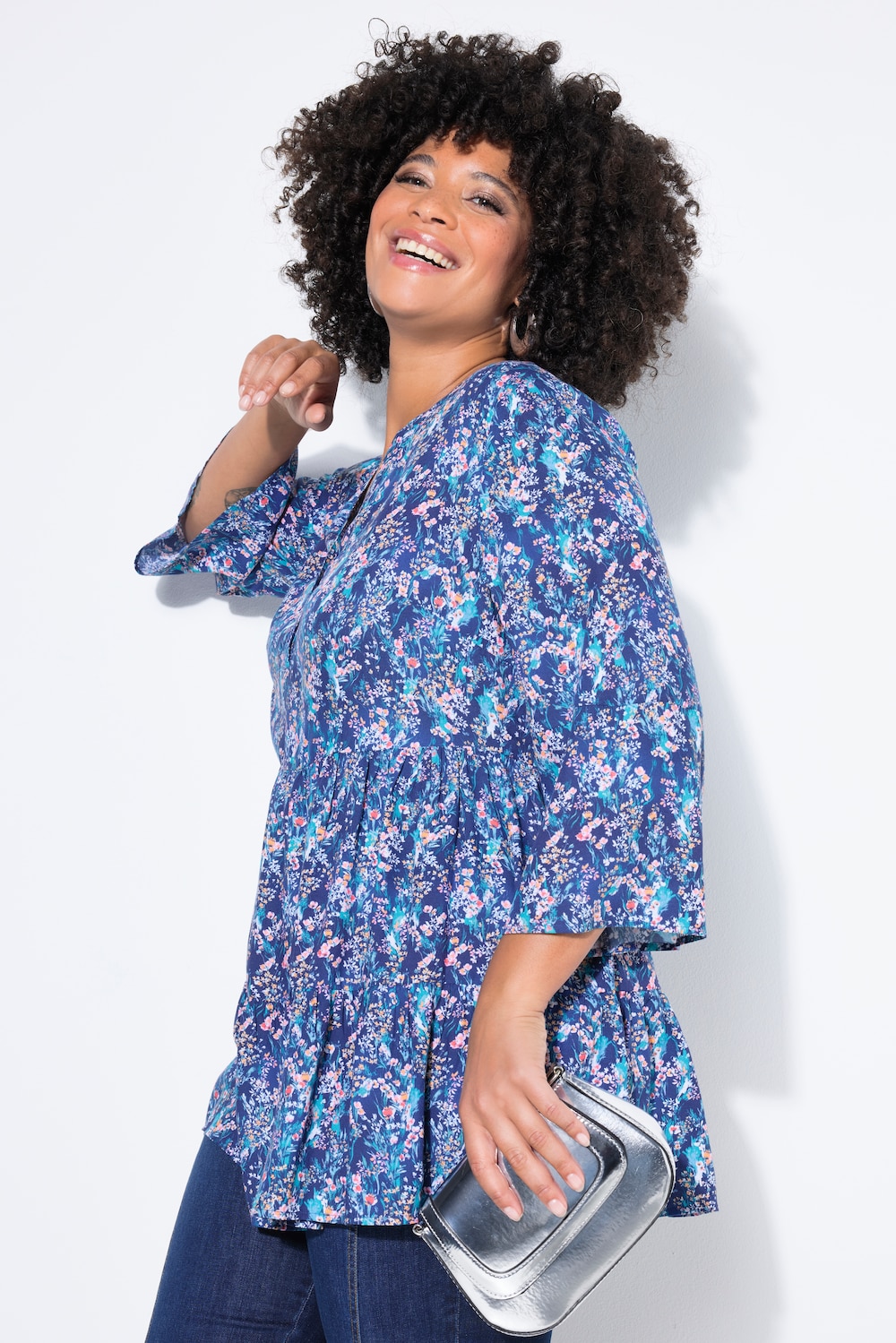 Große Größen Bluse, Damen, blau, Größe: 48, Viskose, Angel of Style von Angel of Style