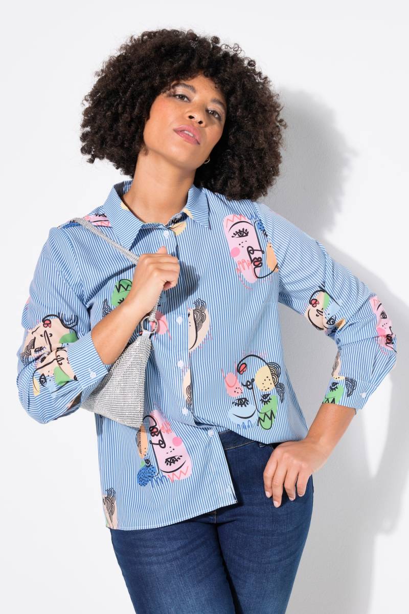 Große Größen Bluse, Damen, blau, Größe: 52, Polyester, Angel of Style von Angel of Style