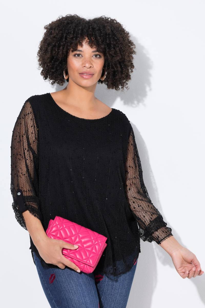 Große Größen Bluse, Damen, schwarz, Größe: 42/44, Polyester/Viskose, Angel of Style von Angel of Style