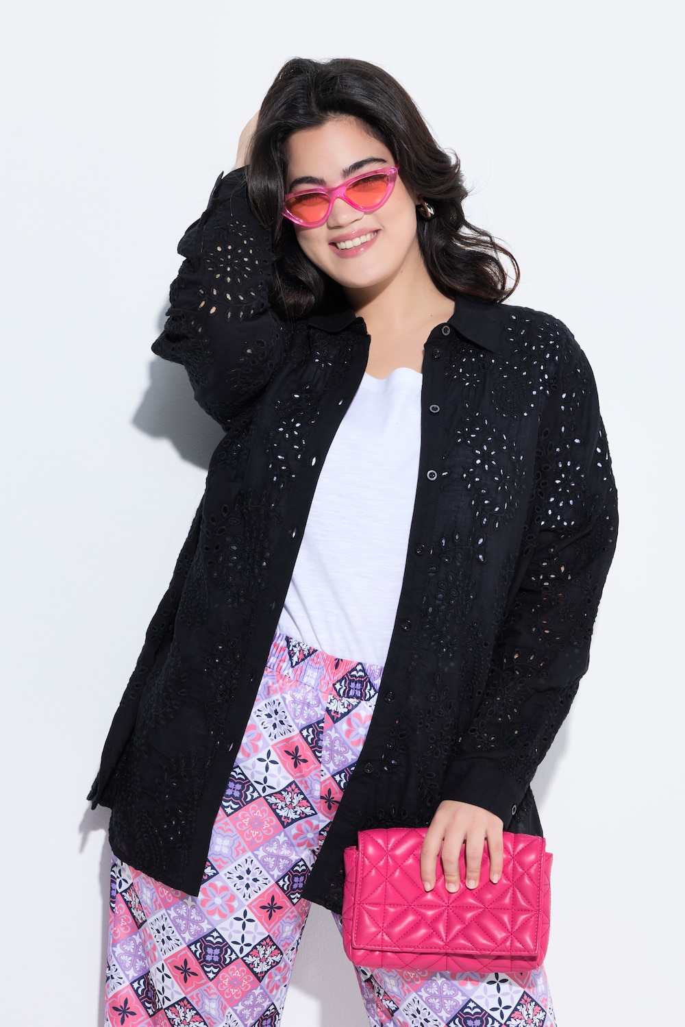 Große Größen Bluse, Damen, schwarz, Größe: 50, Baumwolle, Angel of Style von Angel of Style