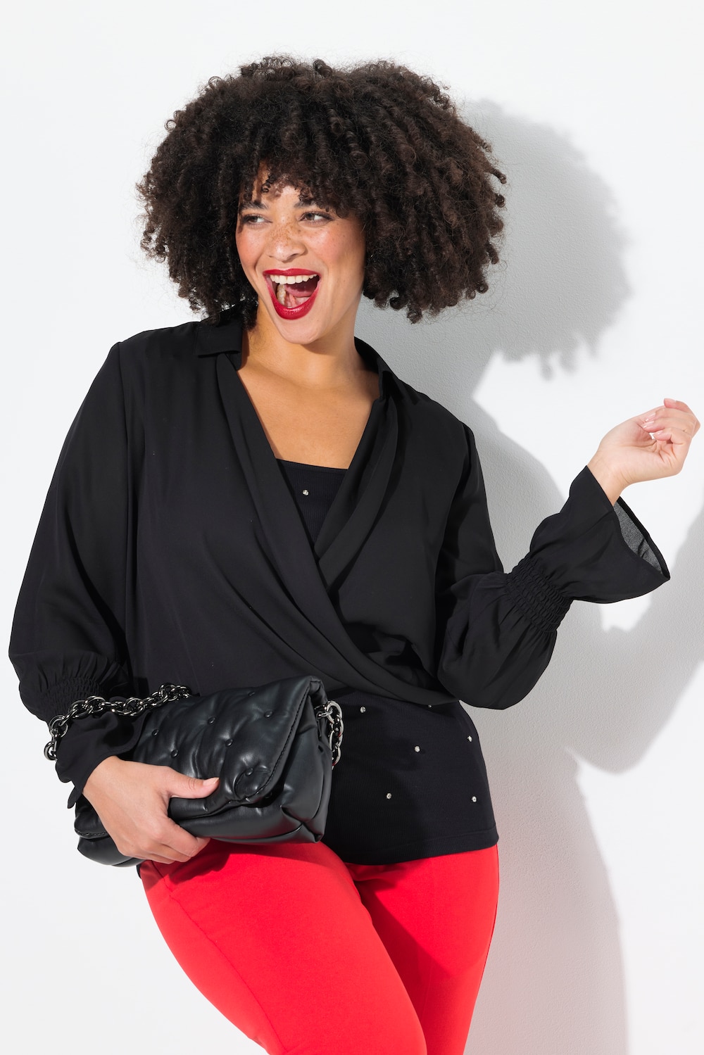 Große Größen Bluse, Damen, schwarz, Größe: 52, Polyester, Angel of Style von Angel of Style