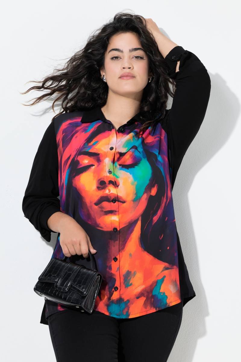 Große Größen Bluse, Damen, schwarz, Größe: 52, Polyester/Viskose, Angel of Style von Angel of Style