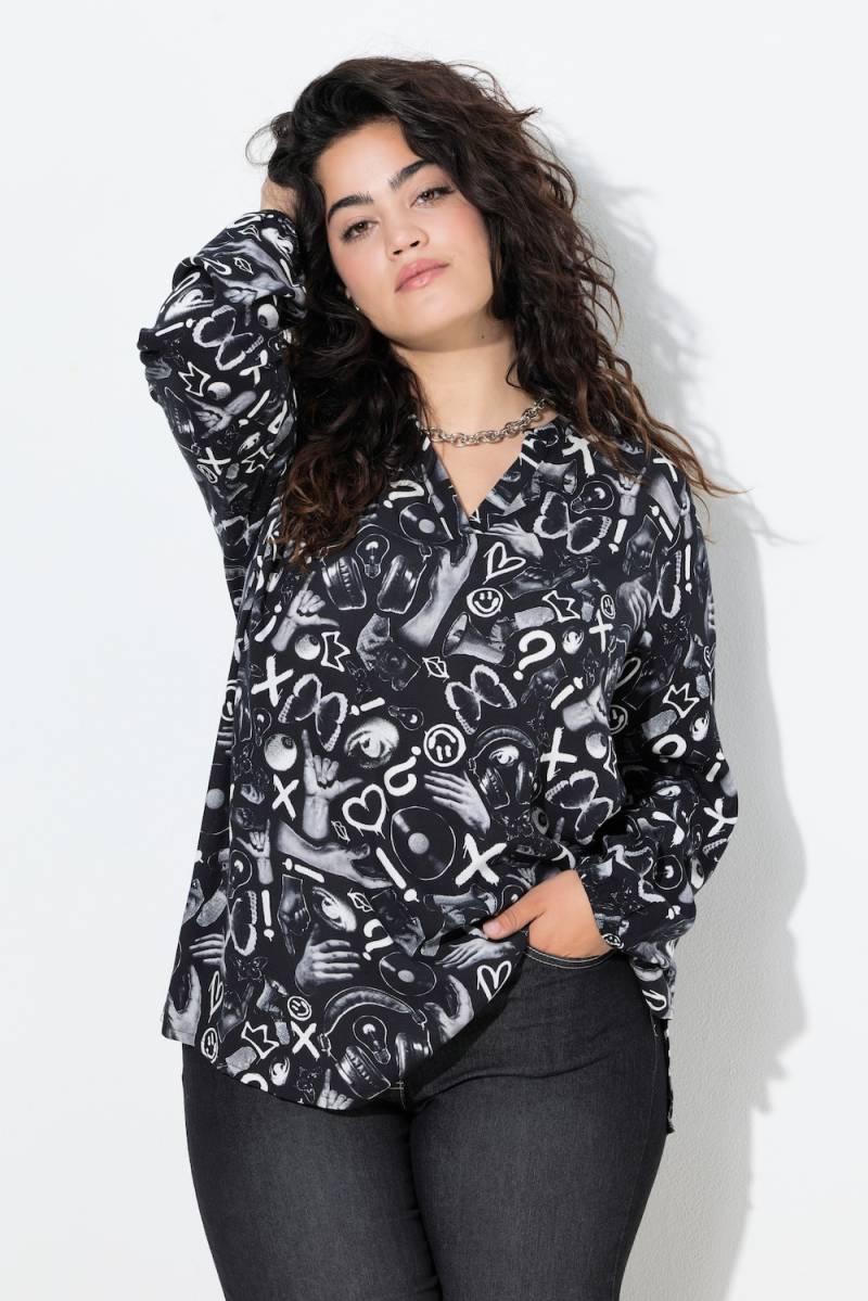 Große Größen Bluse, Damen, schwarz, Größe: 52, Viskose, Angel of Style von Angel of Style