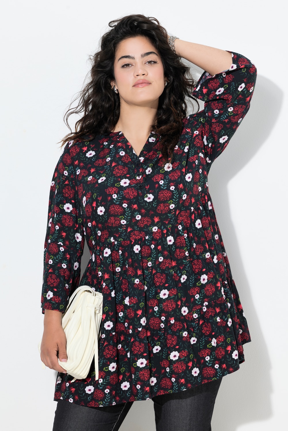 Große Größen Bluse, Damen, schwarz, Größe: 54, Viskose, Angel of Style von Angel of Style