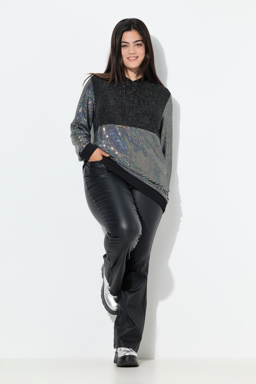 Große Größen Bootcut-Jeans, Damen, schwarz, Größe: 42, Synthetische Fasern/Viskose, Angel of Style von Angel of Style