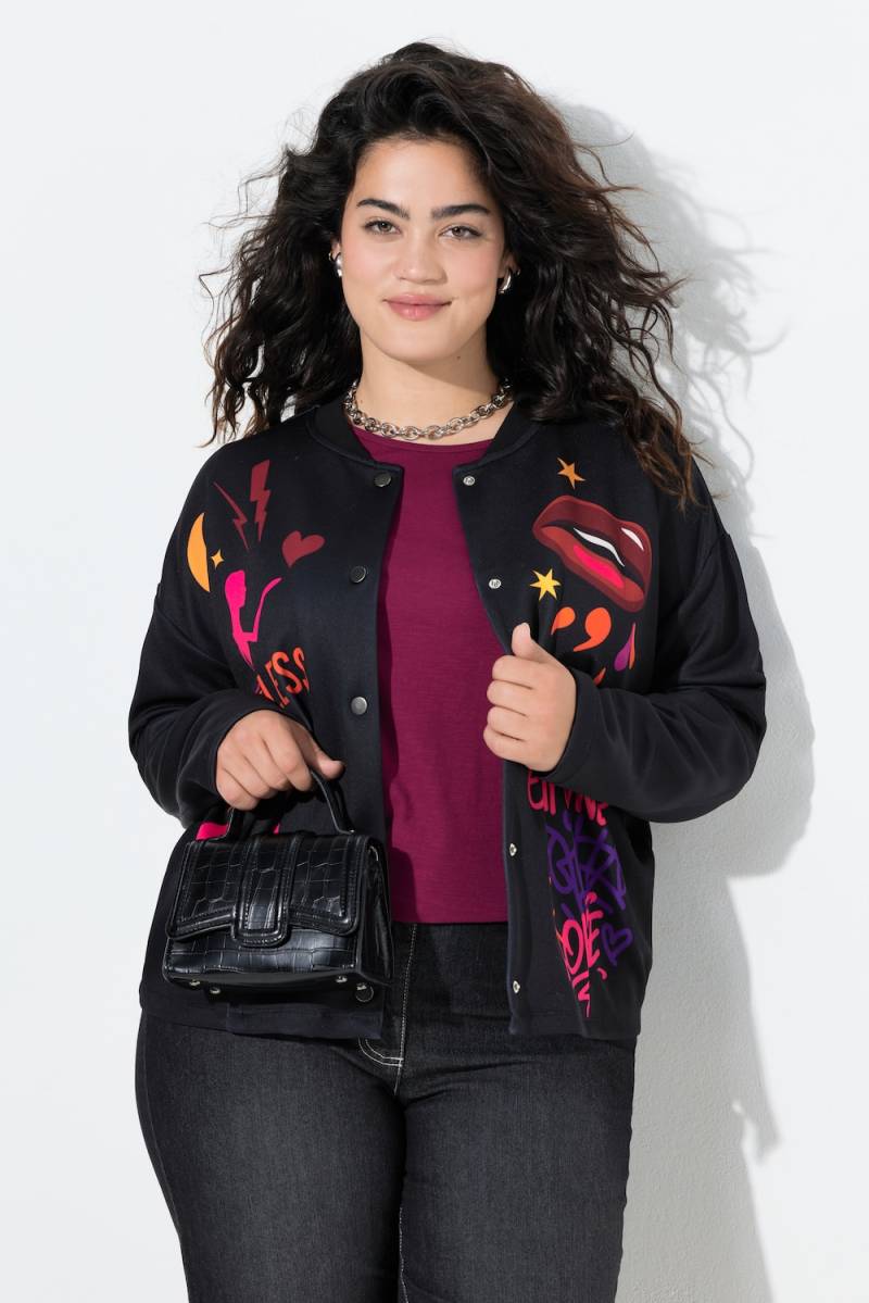 Große Größen College-Jacke, Damen, schwarz, Größe: 54, Polyester, Angel of Style von Angel of Style