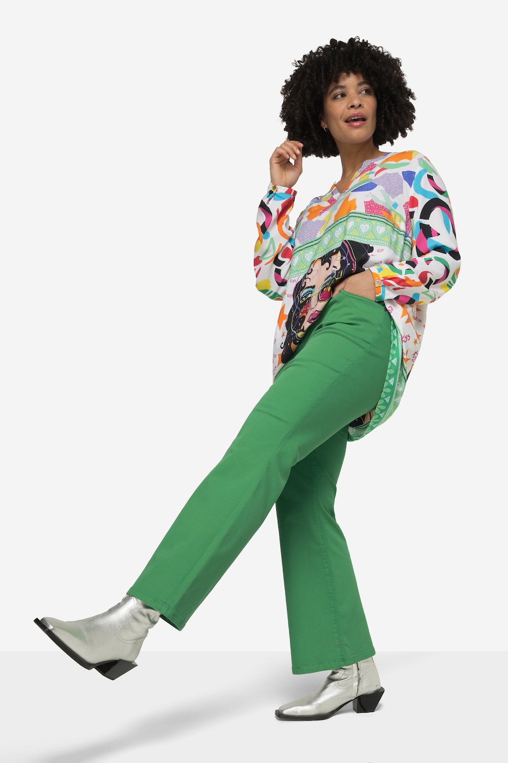 Große Größen Color-Jeans, Damen, grün, Größe: 48, Baumwolle, Angel of Style von Angel of Style