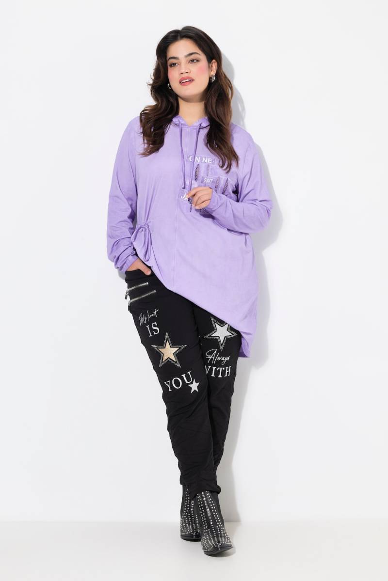 Große Größen Crinkle-Hose, Damen, schwarz, Größe: 42, Viskose/Synthetische Fasern, Angel of Style von Angel of Style