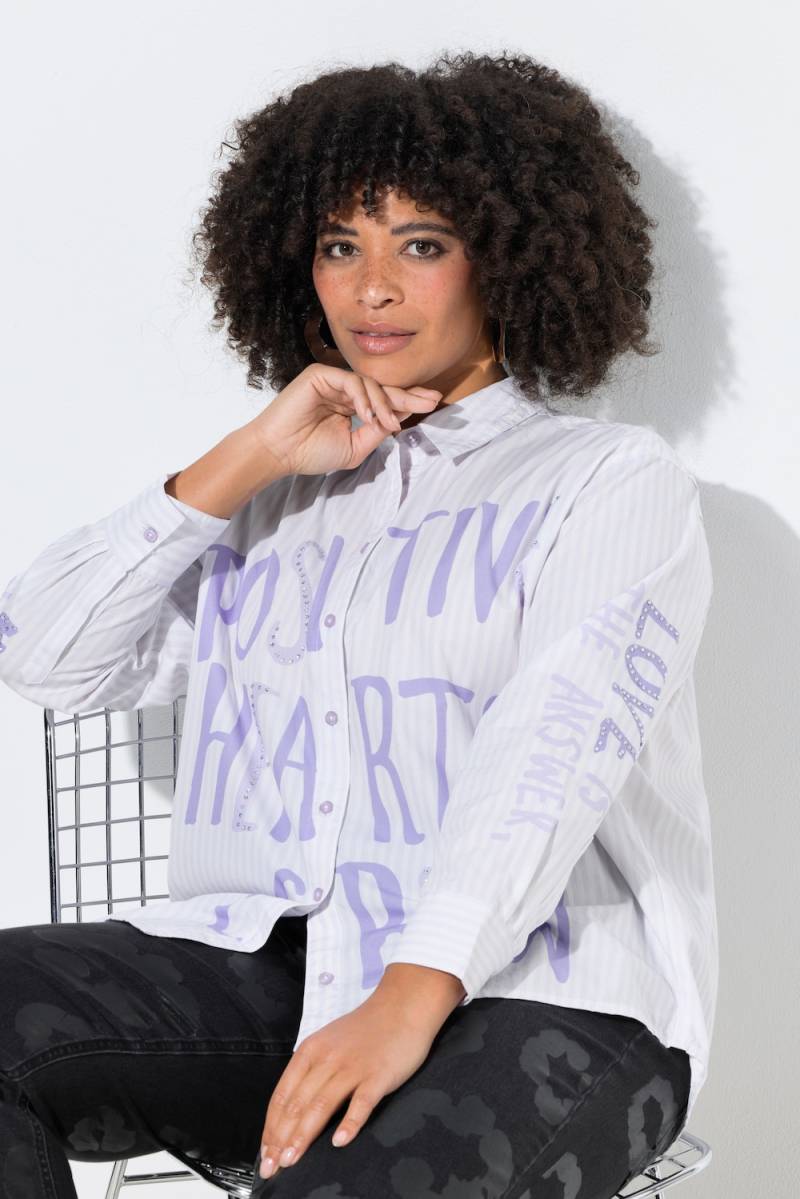 Große Größen Hemdbluse, Damen, lila, Größe: 52, Baumwolle, Angel of Style von Angel of Style