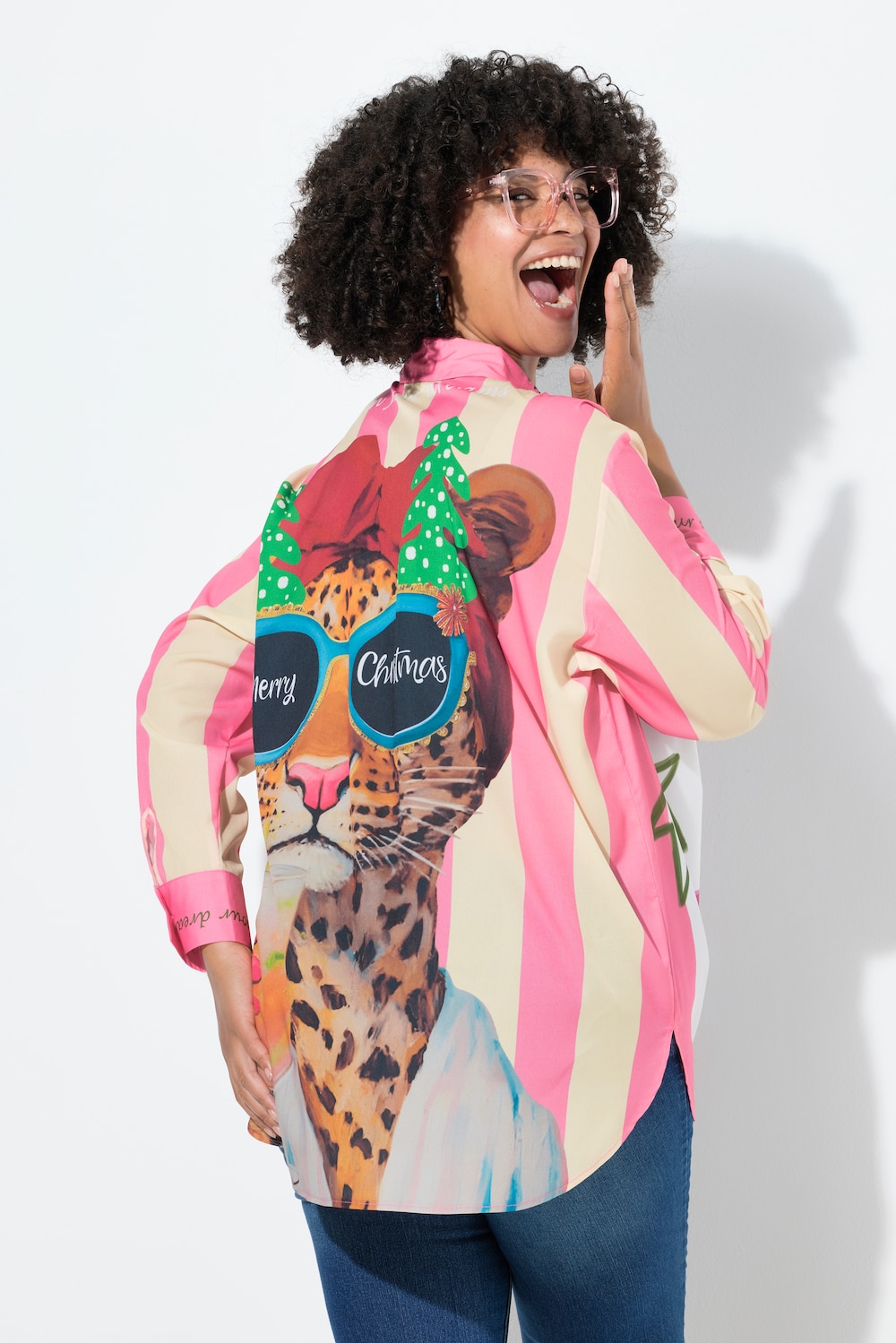 Große Größen Hemdbluse, Damen, rosa, Größe: 56, Polyester, Angel of Style von Angel of Style