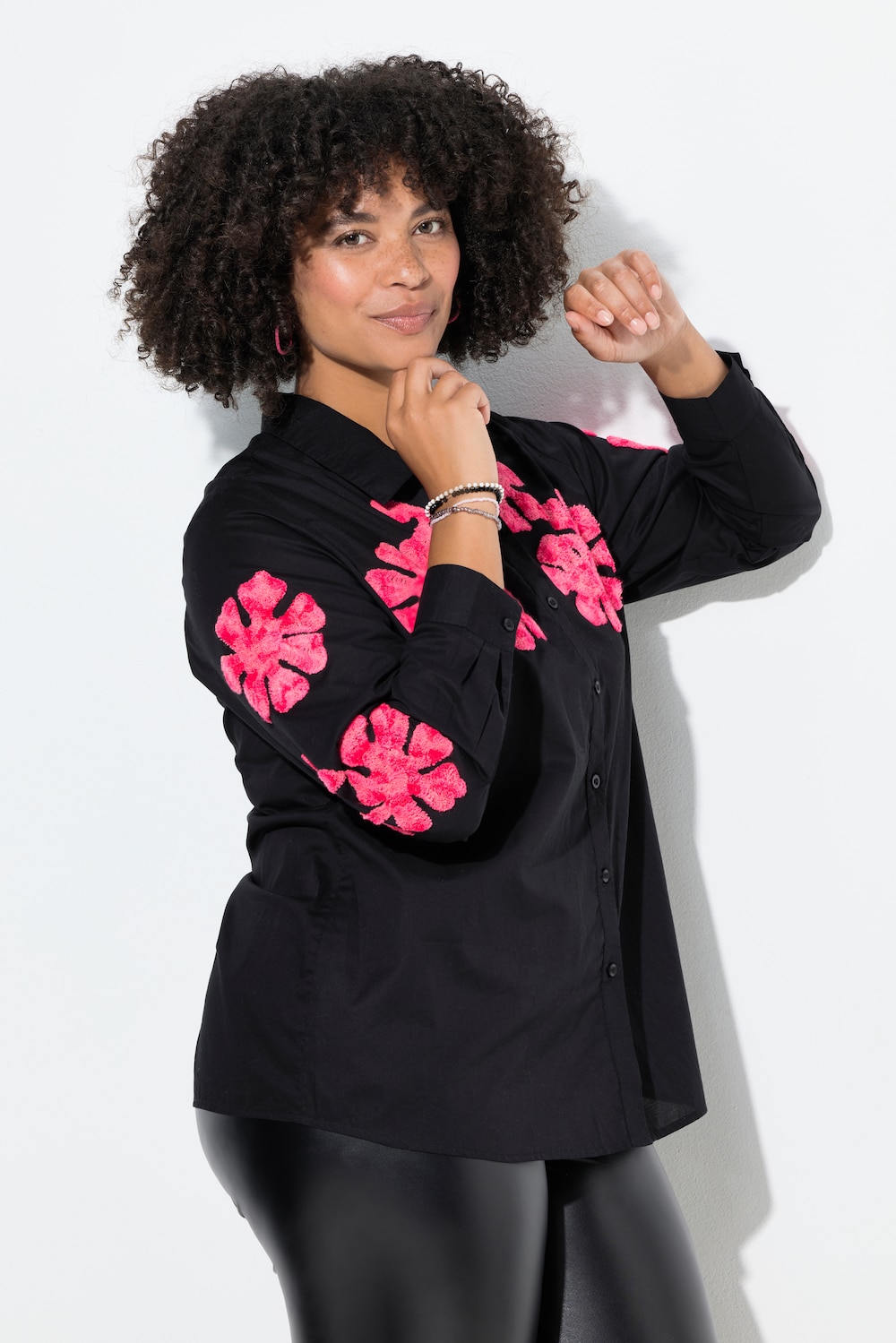 Große Größen Hemdbluse, Damen, schwarz, Größe: 52, Baumwolle, Angel of Style Große Größen Hemdbluse, Damen, schwarz, Größe: 52, Baumwolle, Angel of Style von Angel of Style