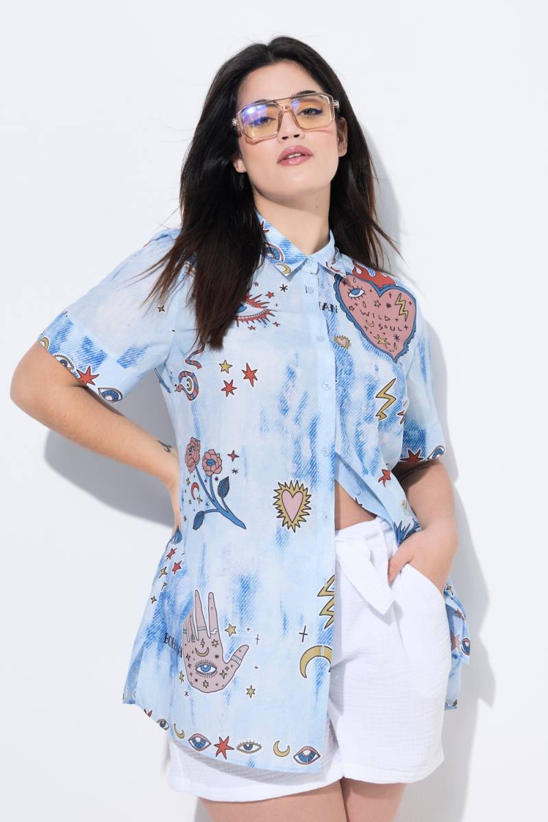 Große Größen Hemdbluse, Damen, weiß, Größe: 52, Polyester, Angel of Style von Angel of Style