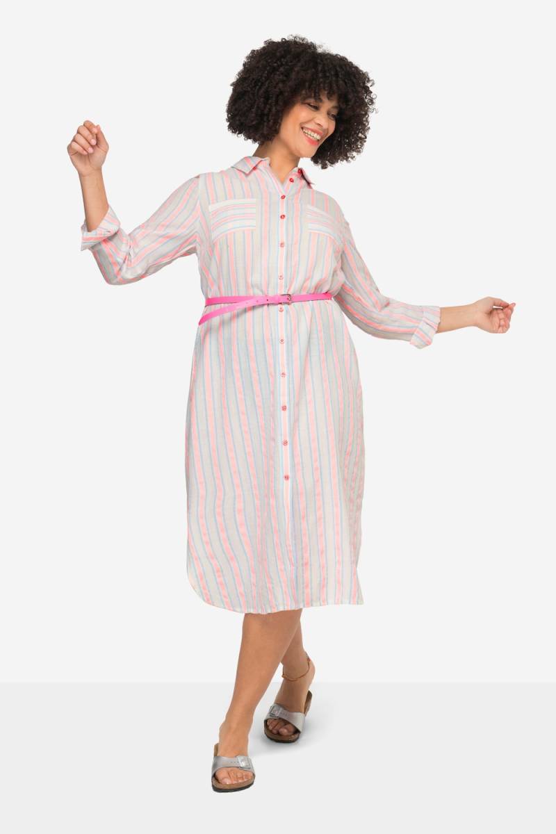 Große Größen Hemdblusen-Midikleid, Damen, rosa, Größe: 46, Baumwolle/Viskose/Polyester, Angel of Style von Angel of Style