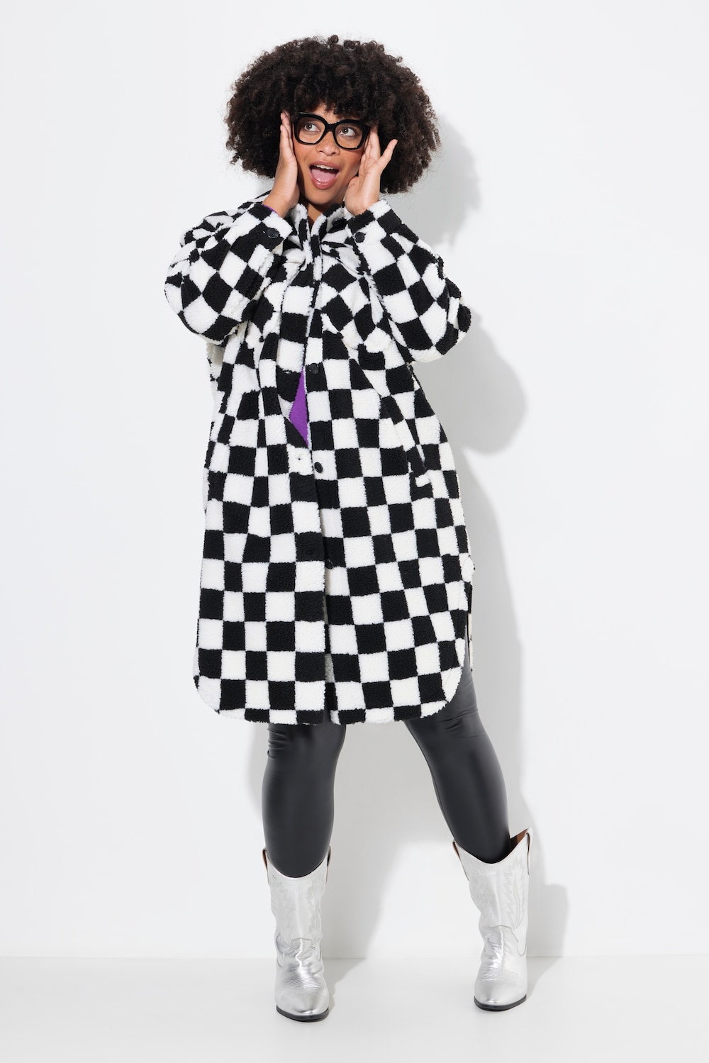 Große Größen Hemdjacke, Damen, schwarz, Größe: 58, Polyester, Angel of Style von Angel of Style