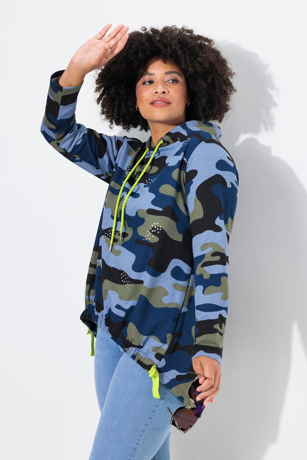 Große Größen Hoodie, Damen, grün, Größe: 46, Baumwolle, Angel of Style von Angel of Style