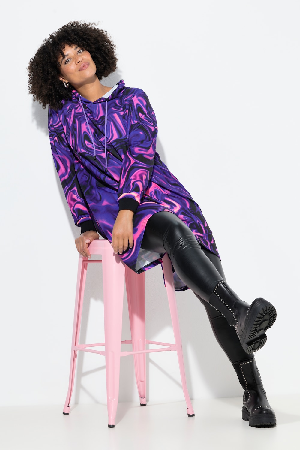 Große Größen Hoodie, Damen, lila, Größe: 54/56, Polyester/Baumwolle, Angel of Style von Angel of Style