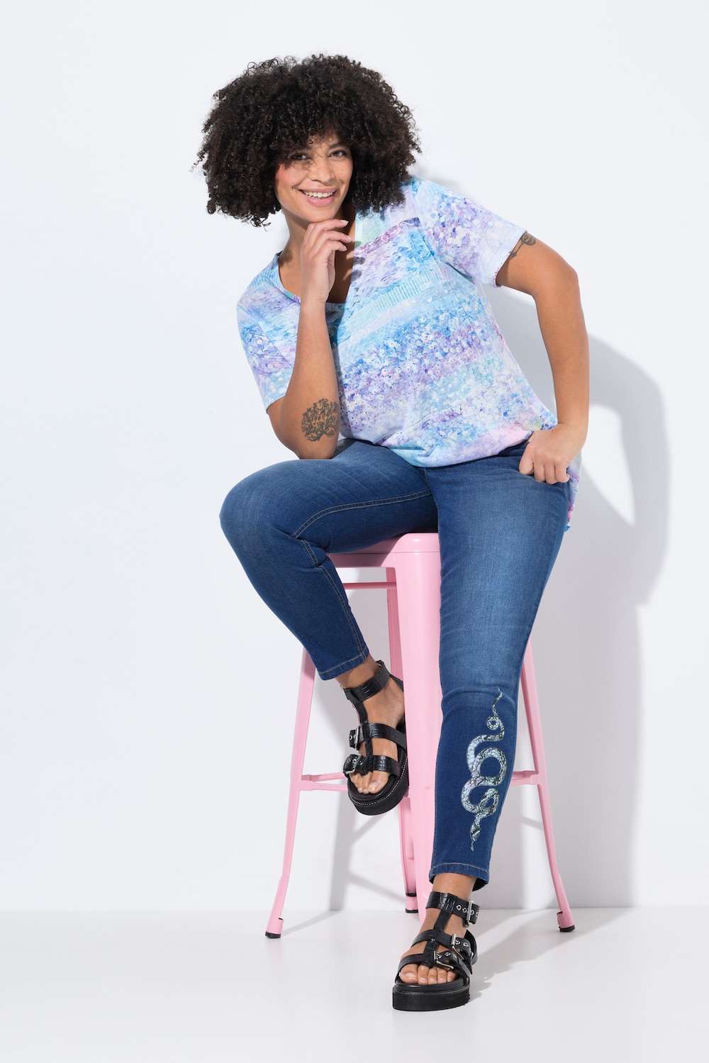 Große Größen Jeans, Damen, blau, Größe: 56, Baumwolle, Angel of Style von Angel of Style