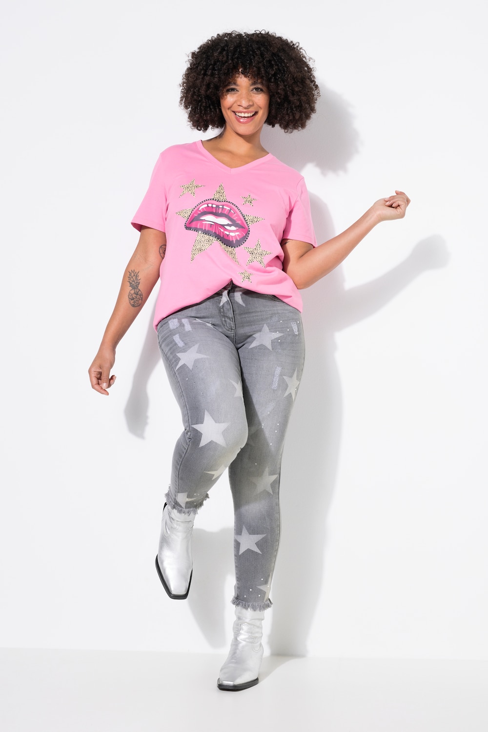 Große Größen Jeans, Damen, grau, Größe: 58, Baumwolle, Angel of Style von Angel of Style