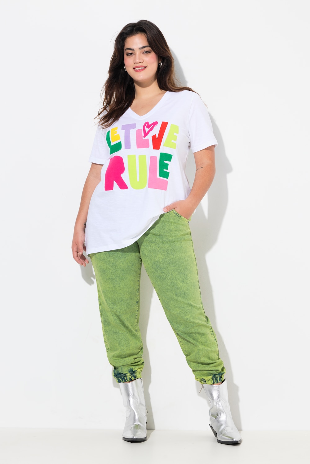 Große Größen Jeans, Damen, grün, Größe: 50, Baumwolle, Angel of Style von Angel of Style