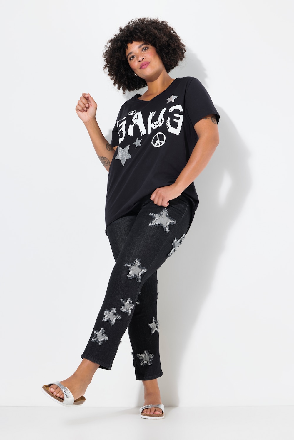 Große Größen Jeans, Damen, schwarz, Größe: 58, Baumwolle, Angel of Style von Angel of Style