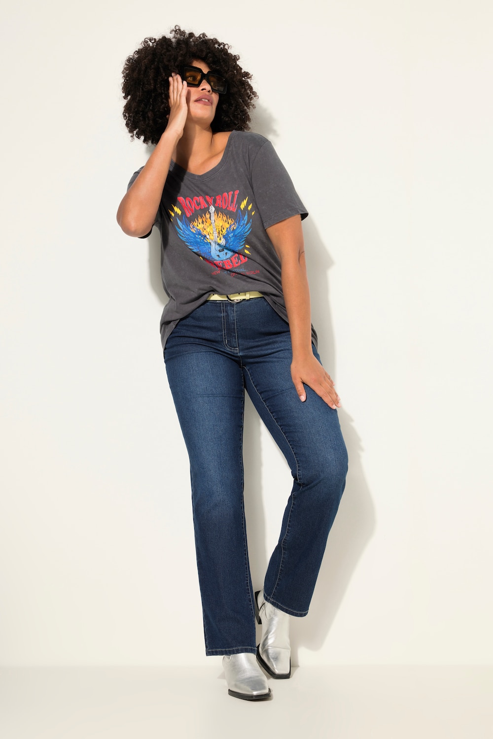 Große Größen Jeans Paula, Damen, blau, Größe: 22, Baumwolle/Polyester, Angel of Style von Angel of Style