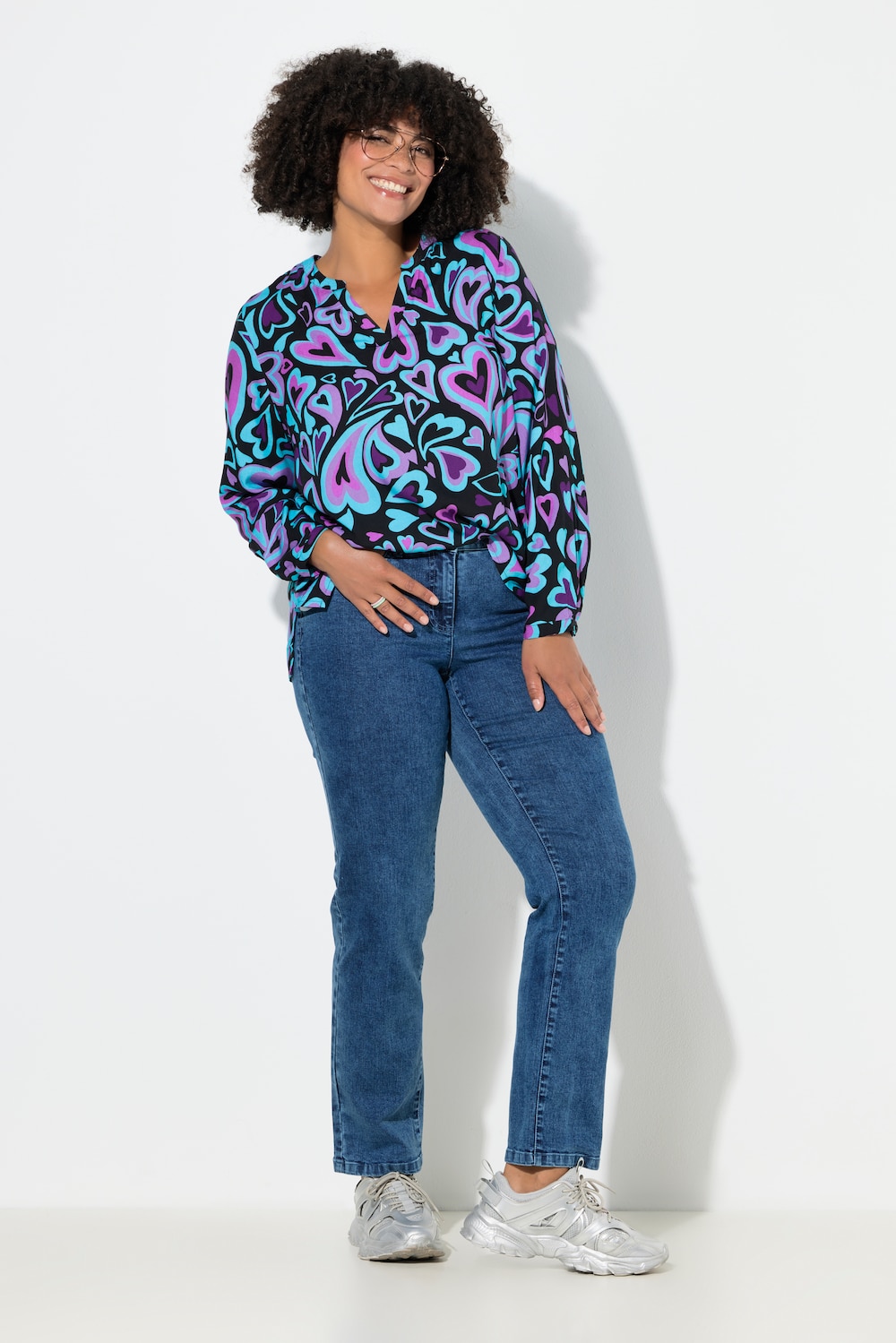 Große Größen Jeans Paula, Damen, blau, Größe: 42, Baumwolle, Angel of Style von Angel of Style