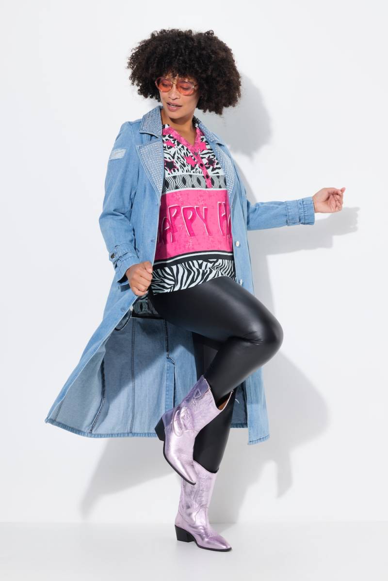 Große Größen Jeans-Trenchcoat, Damen, blau, Größe: 58, Baumwolle, Angel of Style von Angel of Style