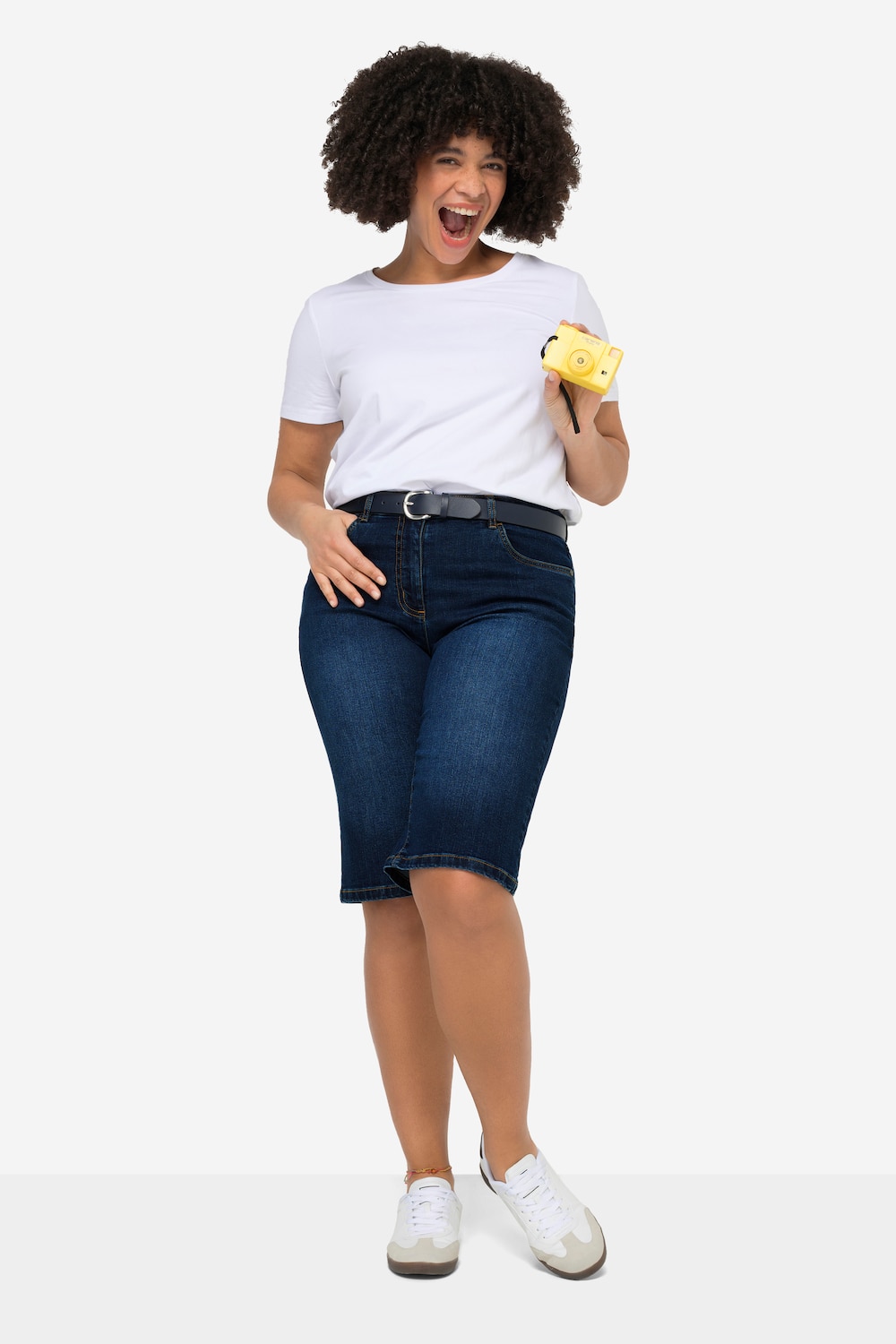 Große Größen Jeansbermuda Berry, Damen, grau, Größe: 44, Baumwolle, Angel of Style von Angel of Style