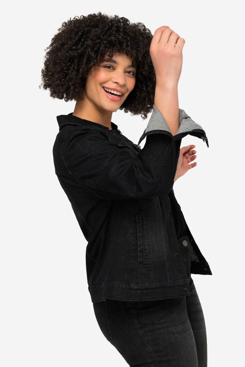 Große Größen Jeansjacke Frieda, Damen, schwarz, Größe: 58, Baumwolle, Angel of Style von Angel of Style