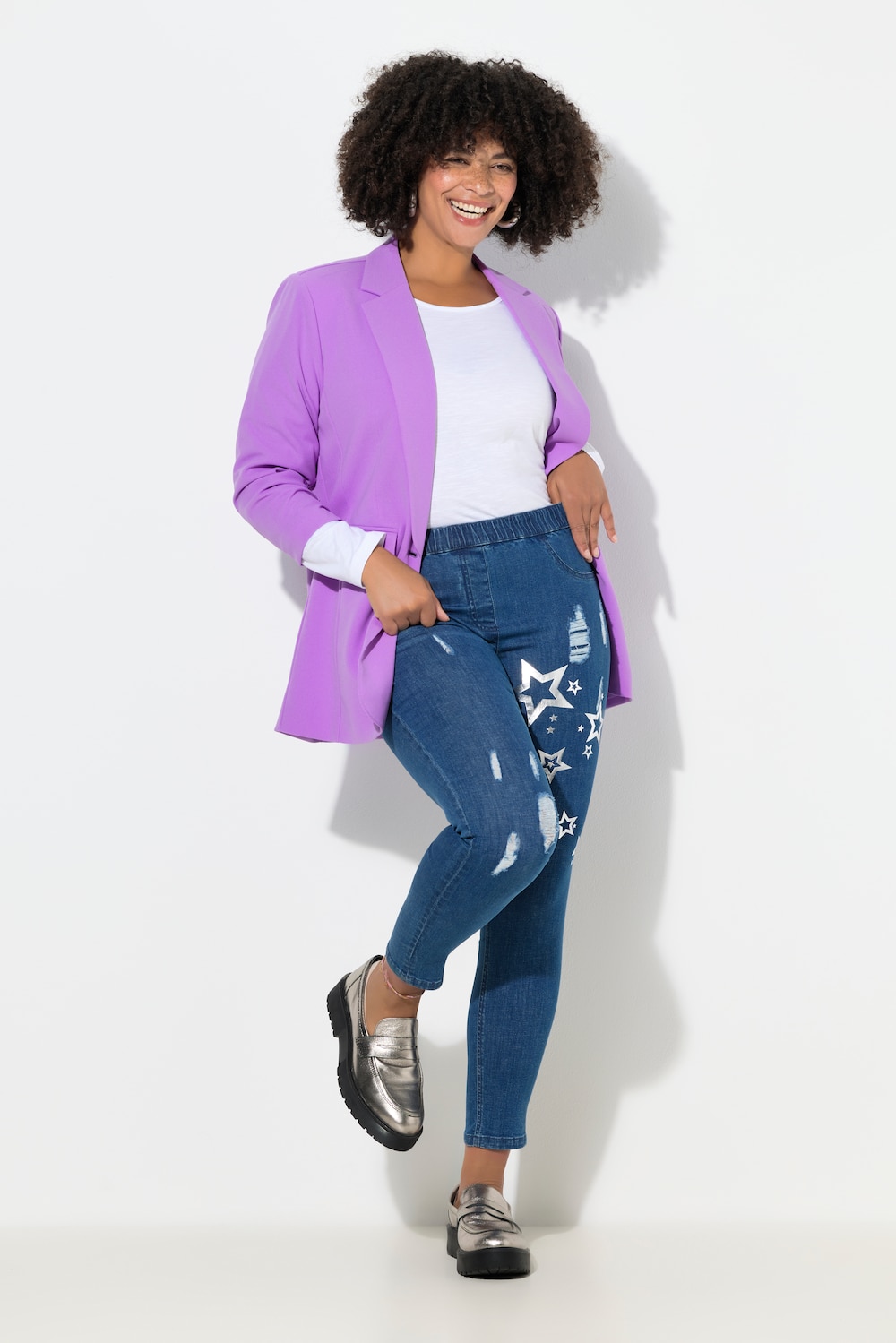 Große Größen Jeggings Jule, Damen, blau, Größe: 52, Baumwolle, Angel of Style von Angel of Style