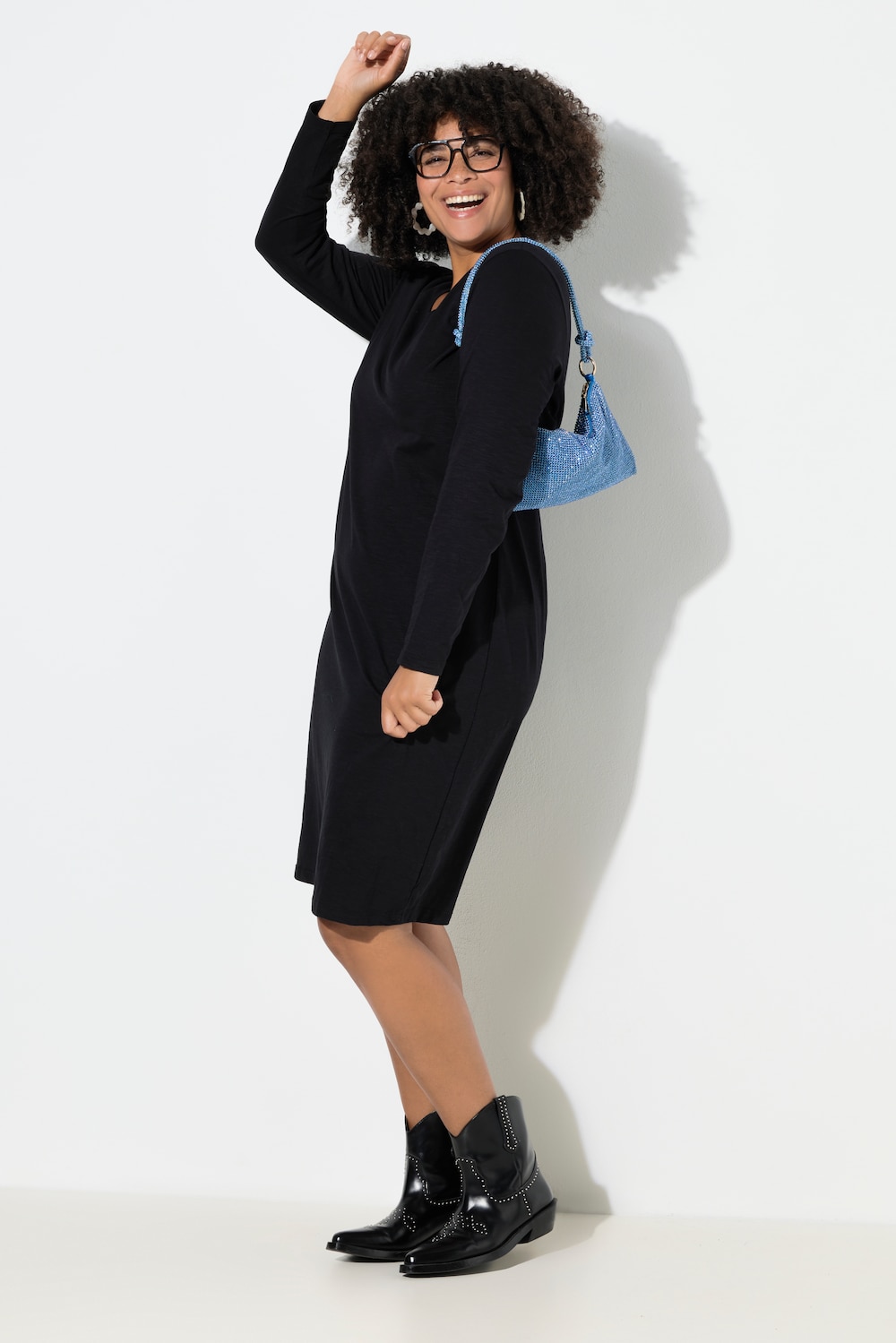 Große Größen Jerseykleid, Damen, schwarz, Größe: 50, Baumwolle, Angel of Style von Angel of Style