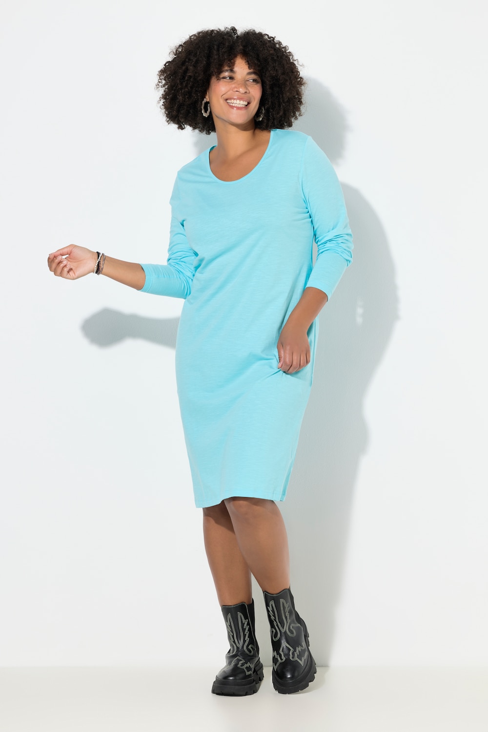 Große Größen Jerseykleid, Damen, türkis, Größe: 48, Baumwolle, Angel of Style von Angel of Style